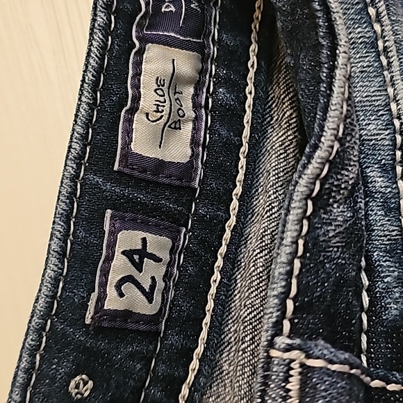 Miss Me jeans size 24 Chloe Boot rhinestones style # M3484B - Picture 5 of 5